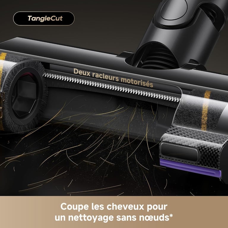 DREAME V20 Pro Aspirateur Balai sans Fil Nettoyage des Bords à 0 mm Sols Durs Tapis et Poils Puissance Aspiration 210AW - vue 4