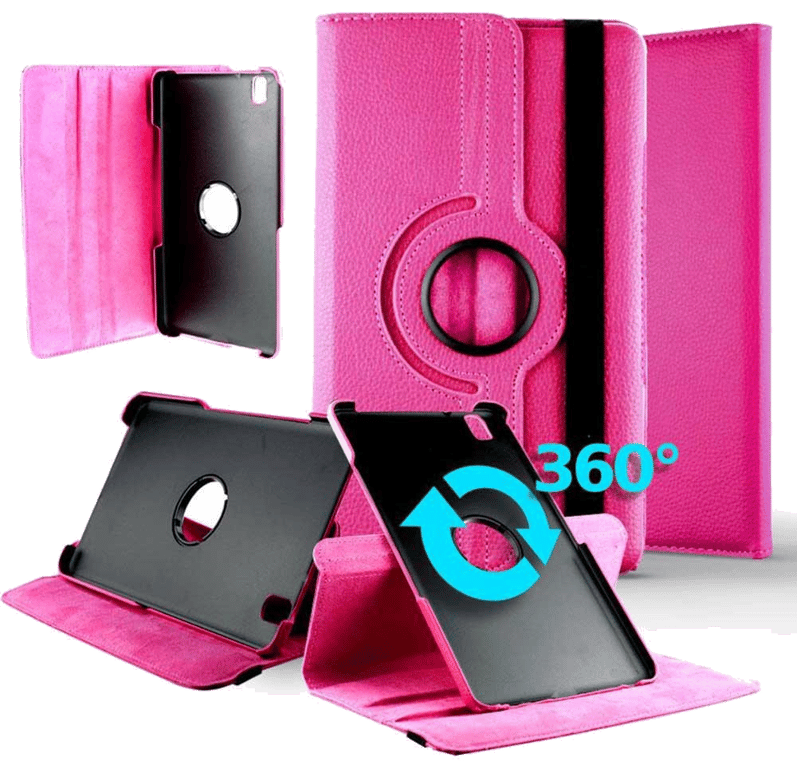 Housse Tablette rotative 360 compatible Rose Fushia Samsung Galaxy Tab Pro 8.4 SM-T320