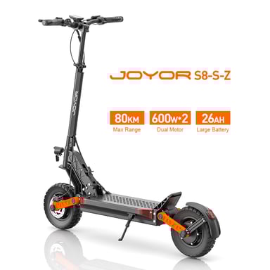 Trottinette électrique tout-terrain JOYOR S8-S-Z 10'' Moteur 2*600W Batterie 48V 26Ah