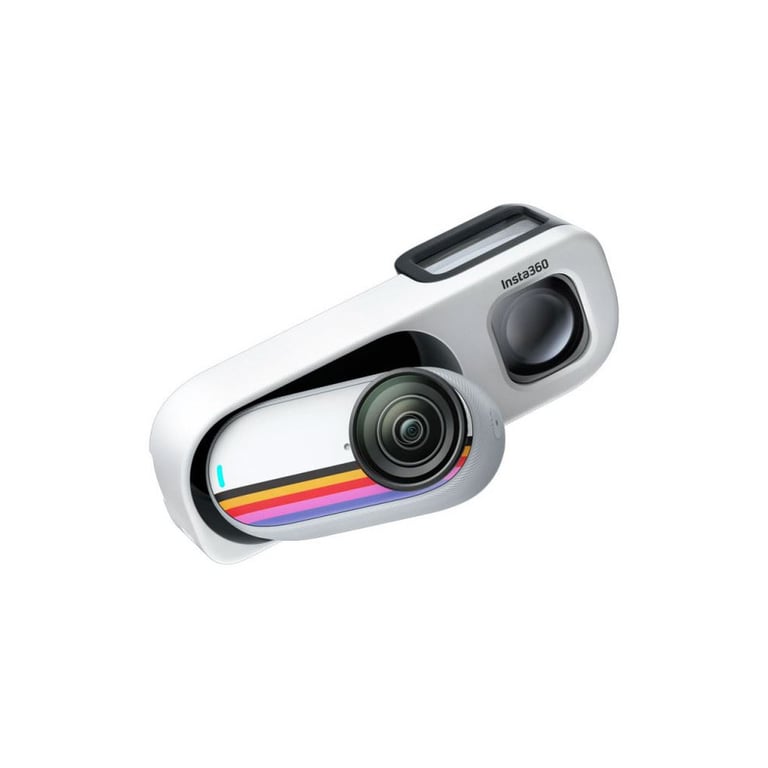 Caméra d'action 360 Insta360 GO 3S Retro Bundle Canvas White 128Go, double objectif, LED arc-en-ciel - Neuf