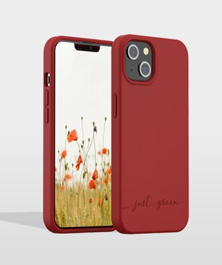 Coque pour iPhone 13 Natura Eco-conçue Rouge Just Green