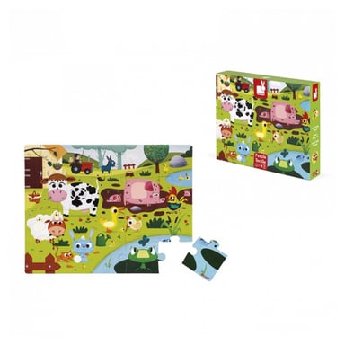 Puzzle táctil gigante de animales de granja - 20 piezas de cartón rígido