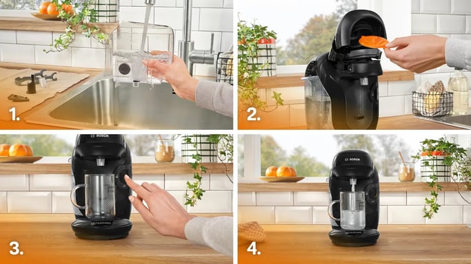 Bosch TAS112E Macchina da caffè a cialde completamente automatica da 0,7 L