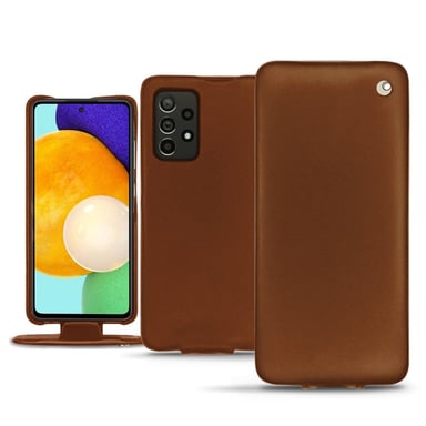Housse cuir Samsung Galaxy A52 -  - Marron - Cuir lisse