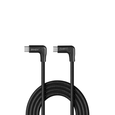 Lindy Câble USB 3.2 Type C de 0.5m, 2 x 90° à angle droit, 10Gbit/s, 60W PD - Neuf