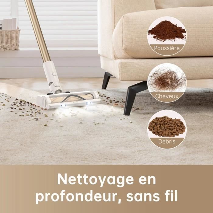 DREAME R10 Aspirateur Balai sans Fil Puissance 120AW Autonomie 60 Min Filtration avancée Brosse Surfaces - vue 3