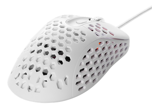 DELTACO GAMING - WHITE LINE WM85 - Mouse ottico da gioco 6400 DPI, 1000 Hz, ultra leggero, RGB, 6 pulsanti