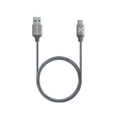Cavo USB 3.2 Gen 2 a ricarica rapida da USB-C a USB-A con intreccio metallico per ricarica/sincronizzazione (1M), grigio siderale