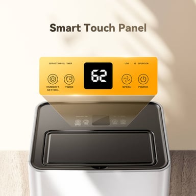 Deumidificatore Solayce PD12R-02EE con Serbatoio Acqua 3.2L, Rumore 35dB e Pannello Touch Intelligente