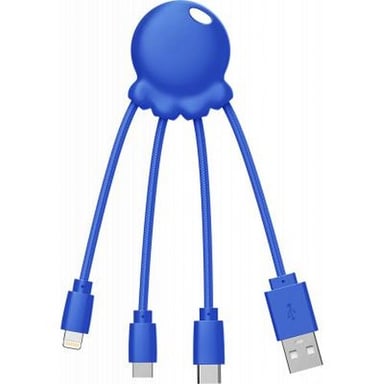 Cavo Octopus 3 in 1 USB A/micro USB e USB C e Lightning da 0,1 m