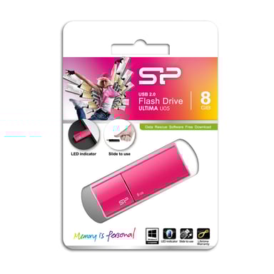 Silicon Power Ultima U05 unidad flash USB 8 GB USB tipo A 2.0 Rosa