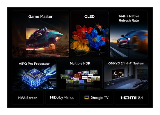 TV QLED Tcl 55P89K 138 cm 4K UHD Aluminium brossé