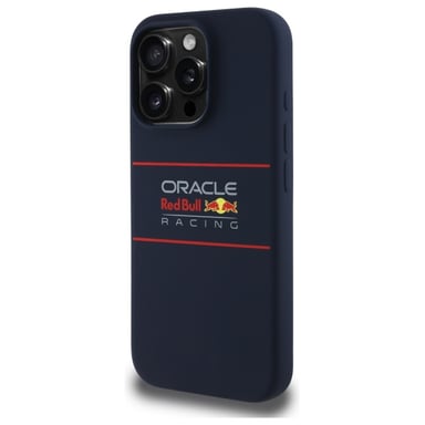 Custodia Red Bull per iPhone 15 Pro 6.1'' Custodia rigida in silicone blu navy Logo MagSafe orizzontale