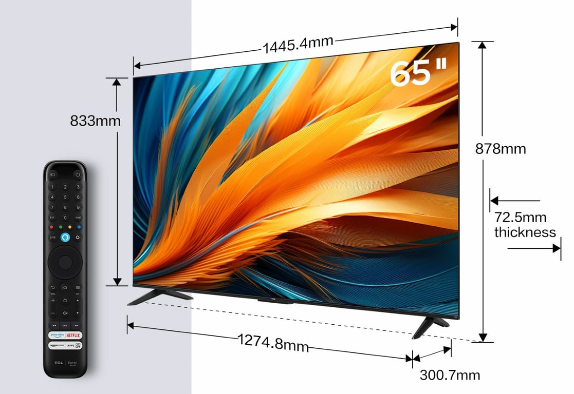 TCL PF650 65PF650 TV 165,1 cm (65 ) 4K Ultra HD Smart TV Wifi Titane - Neuf