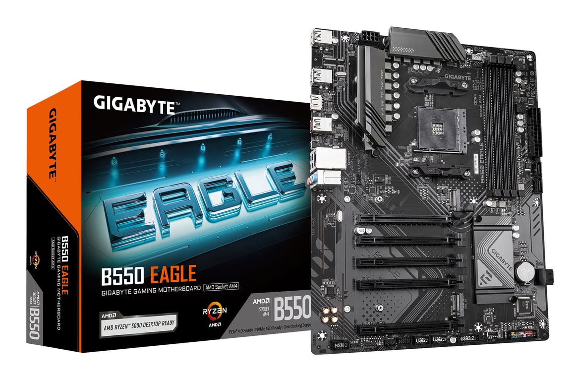 PLACA BASE GIGABYTE B550 EAGLE 4x DDR4 - vue 2