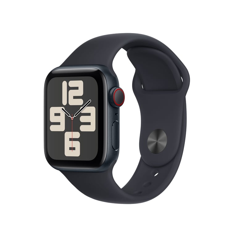 Watch SE 2 (GPS + 4G), boitier en aluminium Minuit de 40 mm avec boucle en caoutchouc Sport S/M, Noir - Très bon état Très bon état -  reconditionné disponible sur Pixmania