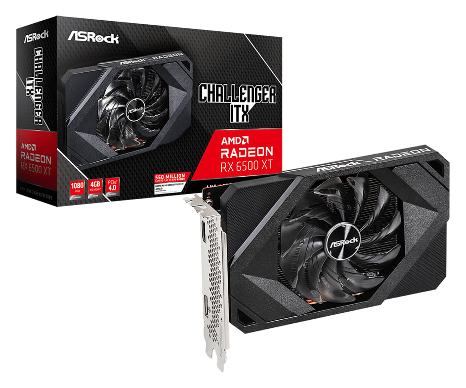 Asrock Challenger RX6500XT CLI 4G AMD Radeon RX 6500 XT 4 Go GDDR6 - Neuf