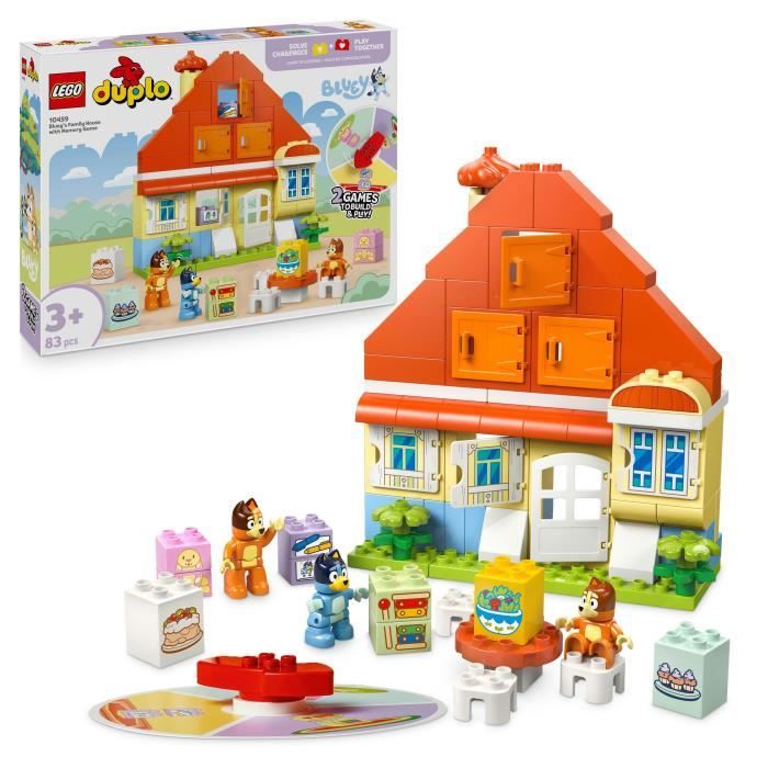 DUPLO 10459 La Maison de Famille de Bluey et le Jeu de Mémoire - Jeu Créatif 3 ans - Neuf