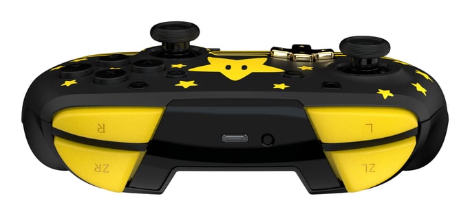 Turtle Beach Rematch Super Mario Star Manette sans fil w/ brille dans le noir et sous licence officielle Nintendo – pas de bouton C