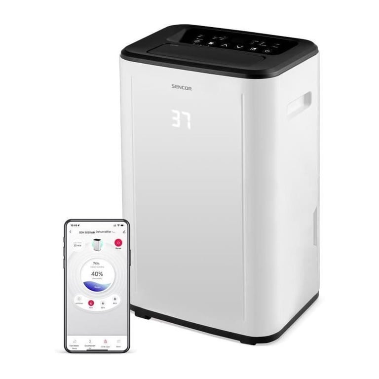 Déshumidificateur Sencor SDH 3028WH – 30 L/jour, Wi-Fi, 3 Modes - vue 3