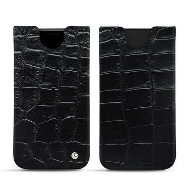 Pochette cuir Apple iPhone Xr -  - Noir - Cuir Abaca