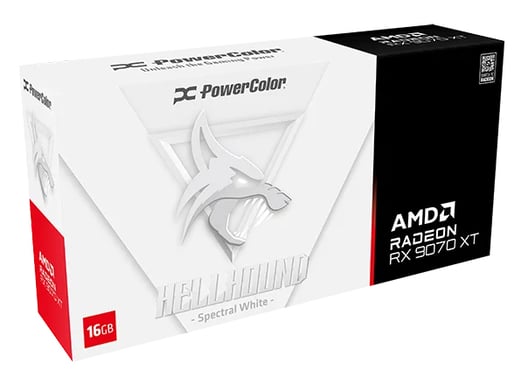PowerColor Hellhound Radeon RX 9070 XT Spectral White AMD 16 GB GDDR6 (RX 9070 XT 16GB PowerColor Hellhound S)