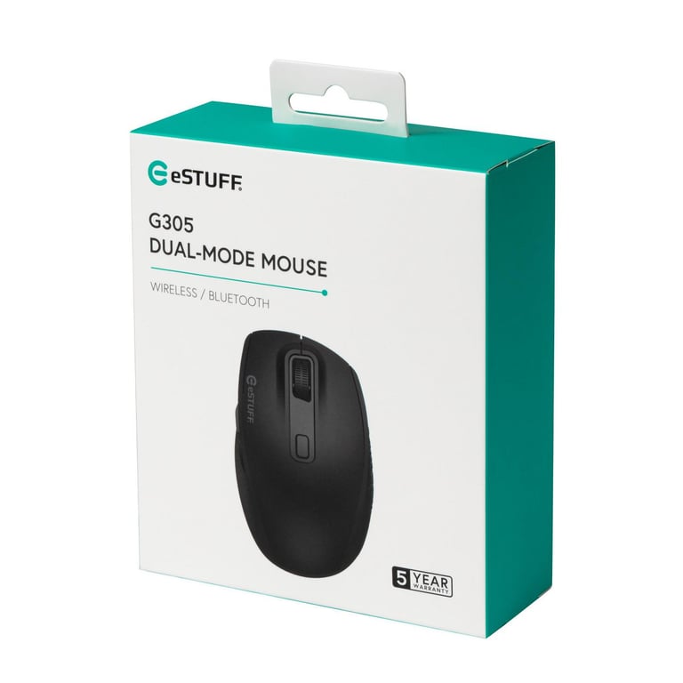 eSTUFF GLB214002 Bureau Droitier RF sans fil + Bluetooth IR LED 1800 DPI Neuf - vue 2