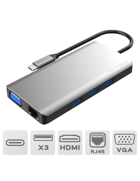 Altadif ALTHUB9IN1TC station d'accueil USB 3.2 Gen 1 3.1 Gen 1 Type C Acier inoxydable Neuf
