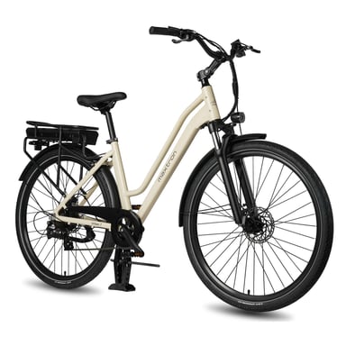 Vélo Électrique MAXTURN Urban7 - Moteur 250W Batterie 36V12.8AH 27.5'' Frein à Disque Mécanique - Beige