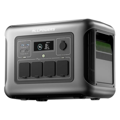 ALLPOWERS R1500 LITE Stazione di energia portatile, batteria LiFePO4 da 1056 Wh con 4 uscite CA da 1600 W, stazione di energia solare, ricarica rapida da 0 a 80 % in 40 minuti, generatore solare, alimentazione di emergenza per
