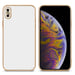 Coque pour Apple iPhone XS MAX en Glossy Blanc - Or Housse de protection Étui en silicone TPU flexible et avec protection pour appareil photo