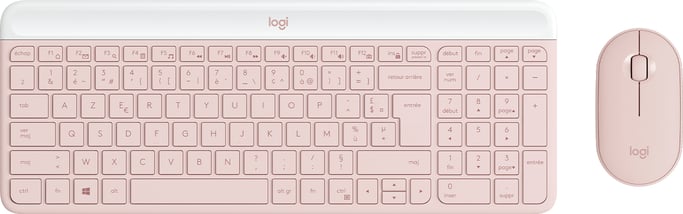 Logitech MK470 Slim Combo teclado Ratón incluido RF inalámbrico AZERTY Francés Rosa