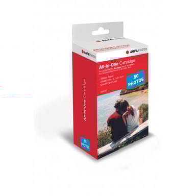 AGFA PHOTO - Cartucho y papel 5,3 x 8,6 cm AMC - Compatible AGFA PHOTO Realipix Mini S, Realipix Mini P, Kodak Mini Printer 2, Kodak Mini Shot