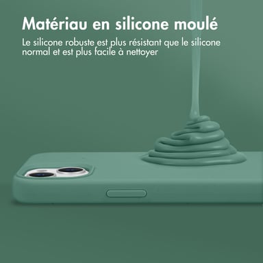 Accezz Coque Liquid Silicone avec MagSafe pour Apple iPhone 16 Pro - Vert foncé