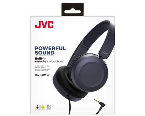 JVC HA-S31M-A Auriculares con cable Diadema Llamada/Música Azul