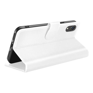 Zanaé Funda tipo cartera para iPhone XR con función de soporte y lengüeta magnética Blanco