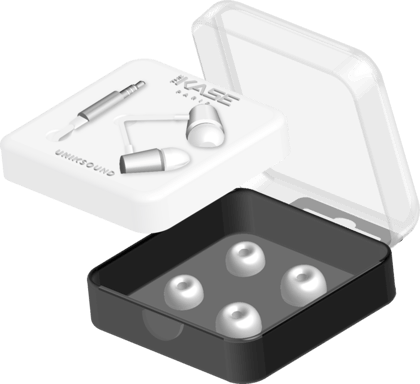 K Cuffie intrauricolari, argento metallizzato