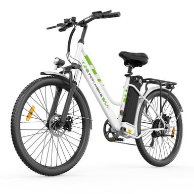 Bicicleta eléctrica urbana WITAMBIKE C26 PRO para adultos, batería de 36 V y 20 Ah - Blanca