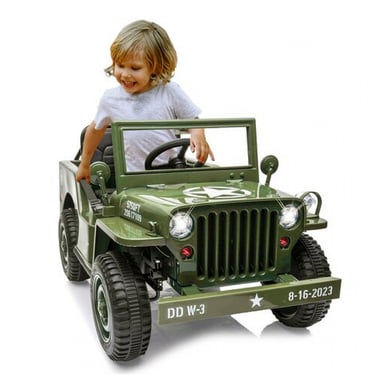 Jeep Willys MB Army Eléctrico 12V para Niños - Vehículo Todo Terreno