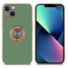 Coque pour Apple iPhone 14 PLUS en Glossy Vert Clair - Or avec anneau Housse de protection Étui en silicone TPU flexible, avec protection pour appareil photo et support voiture magnétique