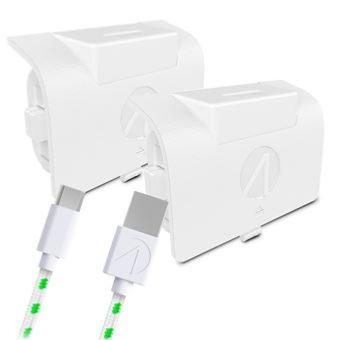 Pack Blocs-Batteries  Stealth SX-C8 X Blanc + Charge avec câble tressé  Xbox