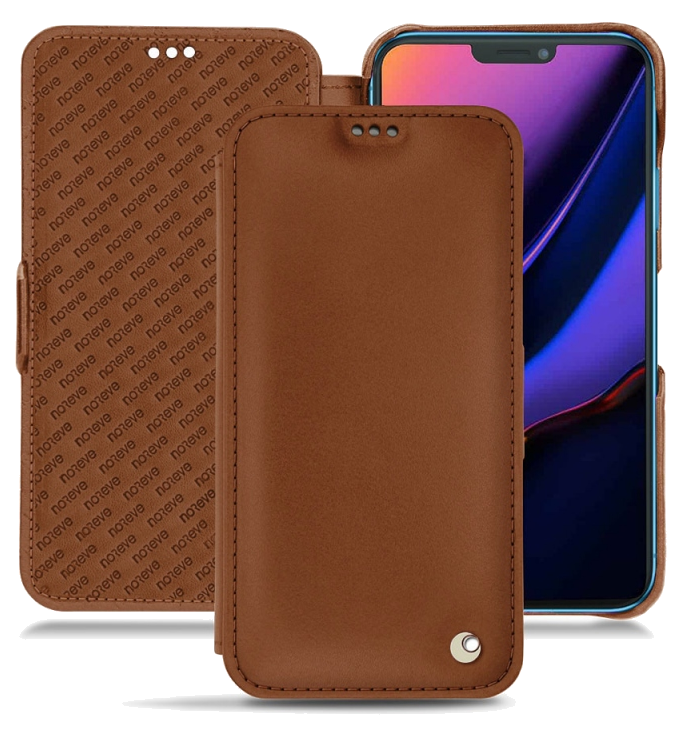 Housse cuir Apple iPhone 11 - Rabat horizontalMarron