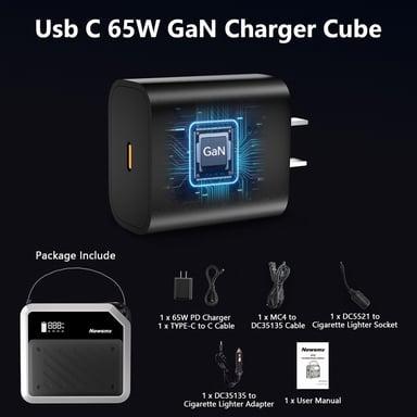 Banque d'Alimentation Portable NEWSMY P72 72000mAh, 2x100W USB-C PD, Batterie LiMnFePO4 2500+ Cycles, 5 Ports de Sortie, Projecteur LED pour Extérieur & Urgence