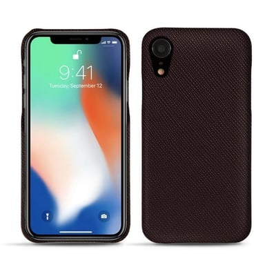 Coque cuir Apple iPhone Xr -  - Marron envoûtant ( Pantone #4e3629 ) - Cuir saffiano