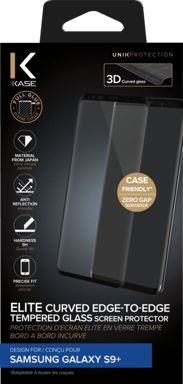 Protection dâ€™écran élite en verre trempé bord à  bord incurvé pour Samsung Galaxy S9+, Noir