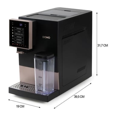 Machine a expresso automatique avec broyeur - DOMO - DO743K - 1350 W - 19 bar - 125 g café - Noir