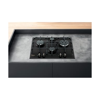 Hotpoint PCN640TANR Placa de cocción empotrable 59 cm Gas 4 fuegos Antracita