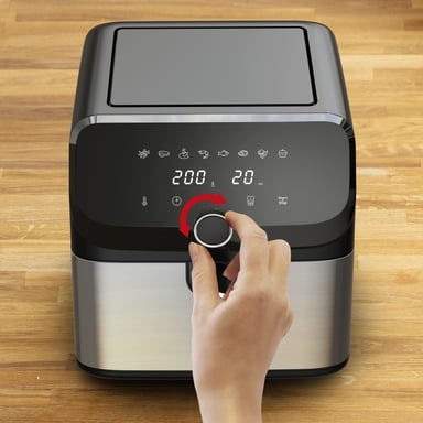 Tefal Easy Fry Mega EY855D10 friteuse Unique 7,5 L Autonome 2020 W Friteuse d'air chaud Noir, Acier inoxydable