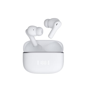 Écouteurs TWS sans fil Bluetooth 5.3 ANC ENC Affichage Digital Son Immersif Blanc