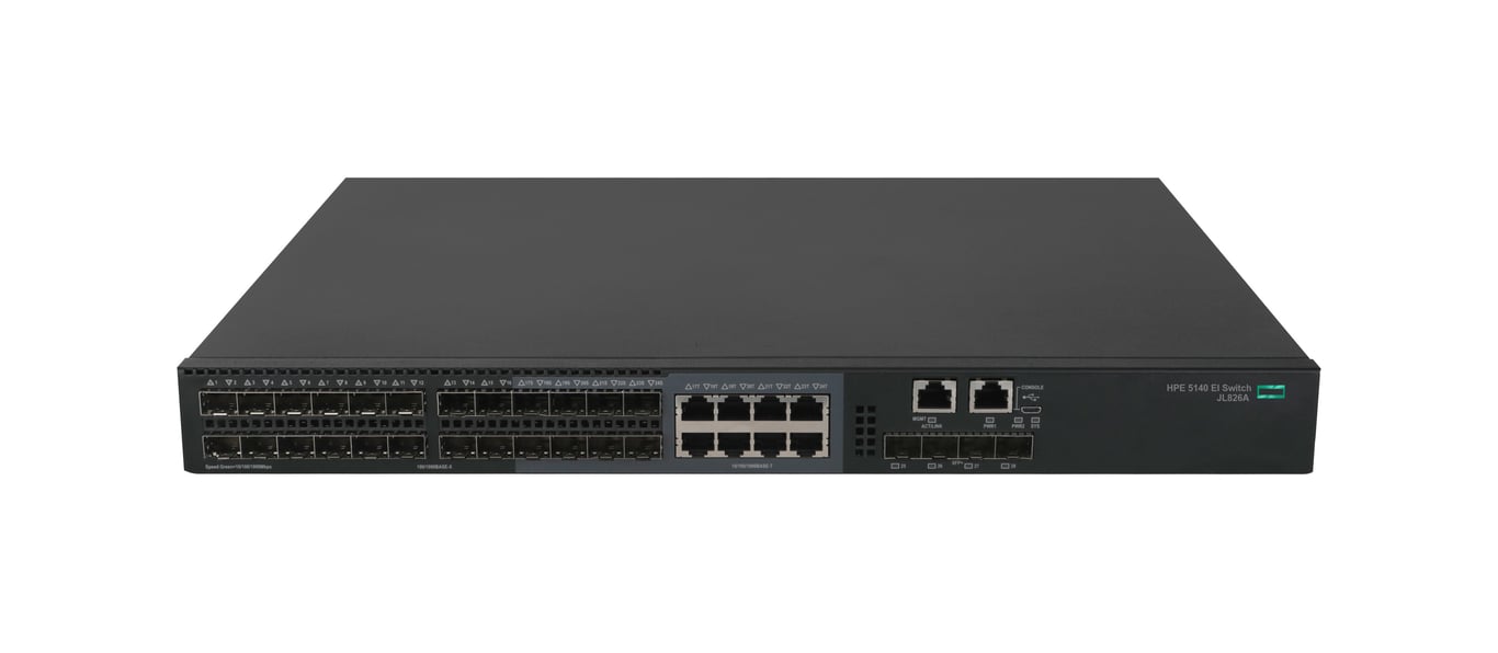HPE FlexNetwork 5140 24G SFP w8G Combo 4SFP+ EI Commutateur C3 intelligent 24 x Gigabit SFP + 8 x combo Gigabit Ethernet / SFP Gigabit + 4 x 10 Gigabit Ethernet / 1 Gigabit Ethernet SFP+...